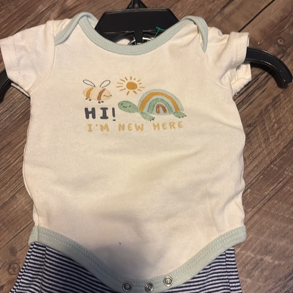 Baby Onesie and Striped Pants Set - Picture 2 of 4